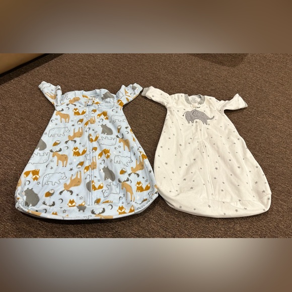 EUC Just One You Carters infant sleep sacks 3-6 months soft warm comfy zip - Picture 1 of 4